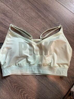 PINK Victoria's Secret Pale Mint Strappy sports bra ultimate lightly lined S-DD